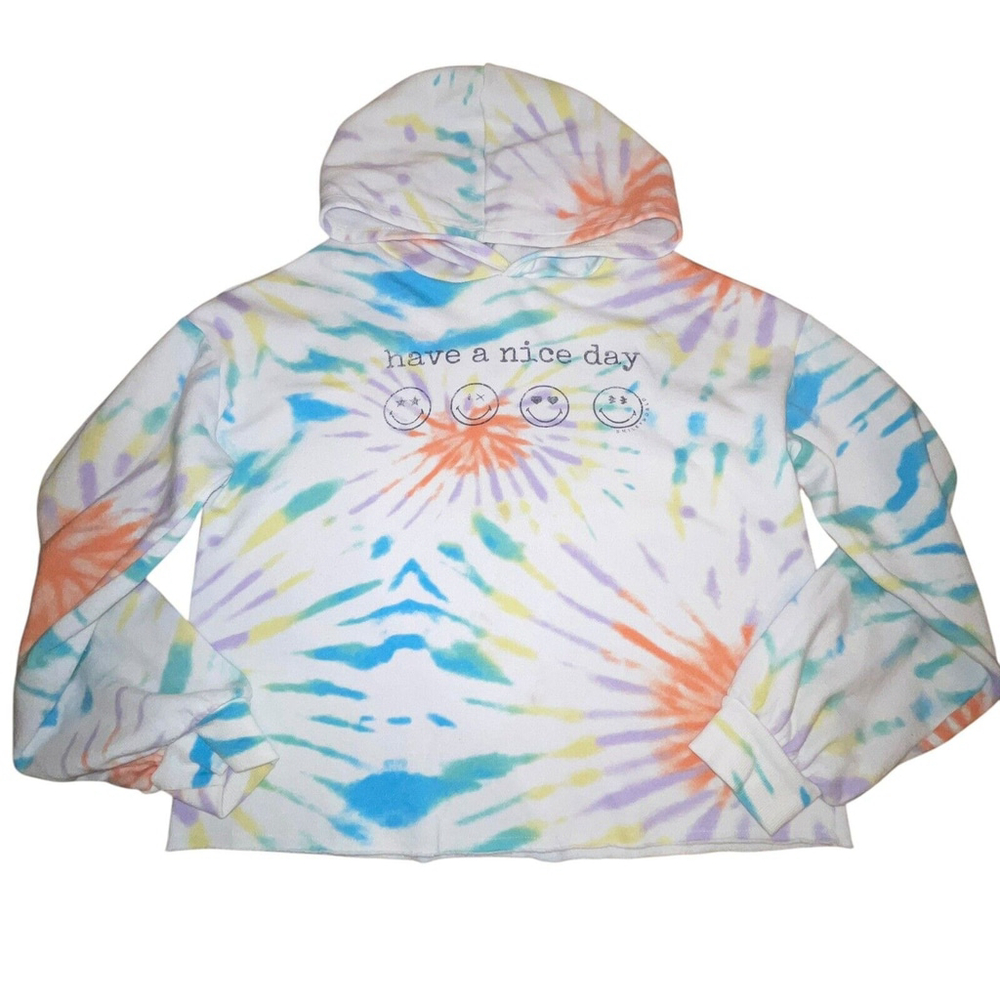 Smiley World Girls Cropped Tie Dye Have A Nice Day Smiley Faces Size XXL 18 EUC